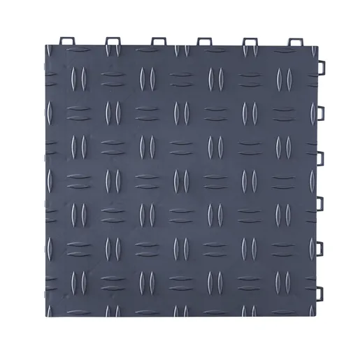 Garage Tiles Interlocking, 12 x 12 x 0.53 inch 25 Pack Garage Floor Covering Tiles, Non-Slip Double-Sided Texture Garage Flooring Tiles, for Garages, Basements, Repair Shops, Graphite Gray