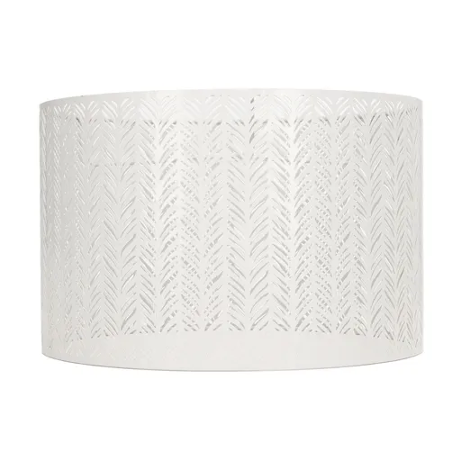 Drum Lamp Shade E27 E14 Clip Fir Leaf Shape Hollow Out Metal Decorative Lampshade Cover for Table Wall Ceiling Lamp White