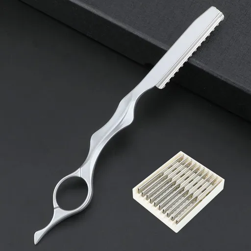 Hair Thinning Knife Hairdressing Barber Razor Hair Texturizing Cutting Razor with Replacement Stainless Steel Blades
