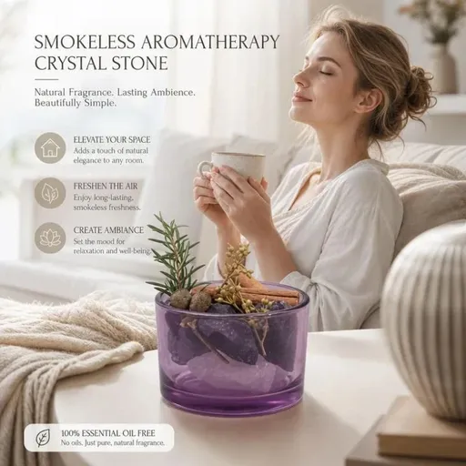 Aroma Diffuser Crystal Stone Flameless 500g Sunset Purple