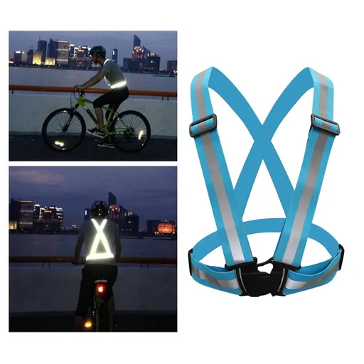 Adjustable Cycling Vest, Reflective Night Gear for Biking, Running & Outdoor Sports