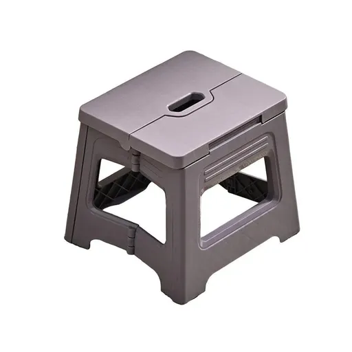 Folding Plastic Stool Portable Adjustable Retractable Outdoor Chair Purple
