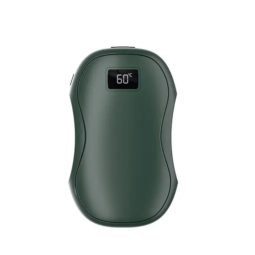Hand Warmers Rechargeable 2 Pack,Portable Digital Display Pocket Electric hot Hands,Magnetic Battery Powered Heater. Outdoor, Golf, Hunting, Camping Accessories, Gifts - Dark Green - Size Fits Adult Hands