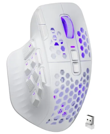 SM809pro Tri-Mode Wireless Gaming Mouse, Adjustable DPI RGB Backlight,white