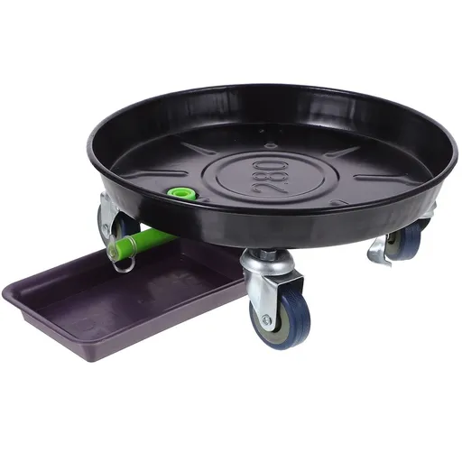 Iron Wheel Flower Pot Stand with Smooth Universal Wheels for Indoor Outdoor Use, Black Plant Holder