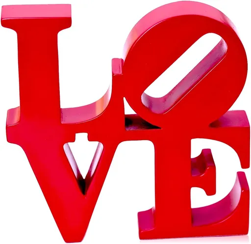 Valentine's Day Rose Gift, Love Word Art Resin Tabletop Décor, Red Contemporary Romantic Gifts, Freestanding Home Decoration