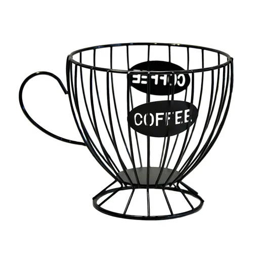Coffee Pod Basket for Counter - Reusable Large Capacity Metal Wire Organizer,Coffee Pod Basket Support Container,for Home Kitchen Study Cafe Tea Room Station