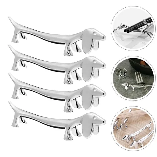 Dining Table Cutlery Rest, 6Pcs Zinc Alloy Chopstick Rests Metal Dog Shape Chopstick Racks Cutlery Organizer