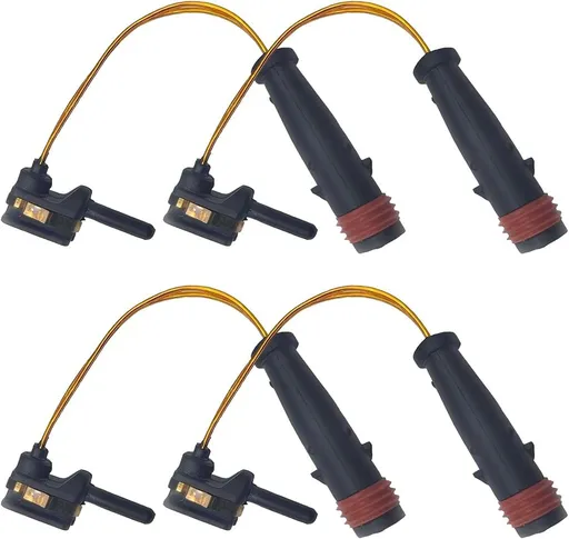 4 PCS Car Brake Pad Sensors, Brake Detection Wire with Connector, Alarm Cable Assembly OEM# 2115401717 2205400617 2205400717, Compatible with Mercedes-Benz E350 W211 W220 C300 C350 (Black)