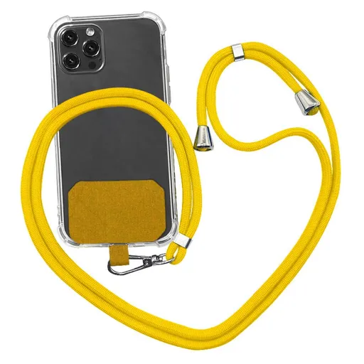 Universal Cell Phone Lanyard,Crossbody Lanyard with Adjustable Nylon Neck Strap for Most Mobile Phone, Black Yellow