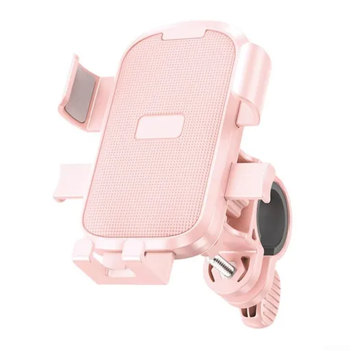 Universal Bicycle Phone Holder with 360 Degree Rotation and Secure Handlebar Mount for Bikes, Scooters and Motorcycles, Pink
