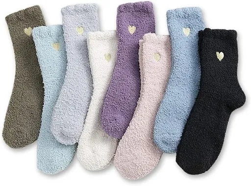 Pairs - socks - Warm Fuzzy Fleece Socks - Women's House Socks - Warm Winter Socks - Fluffy Socks - Sleep Socks - House Socks - Stockings - keep warm - coral fleece - Plush and comfortable - thick plush socks - center tube socks