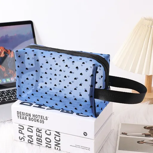 Portable Makeup Bag Large Capacity Travel Cosmetic blue portable
