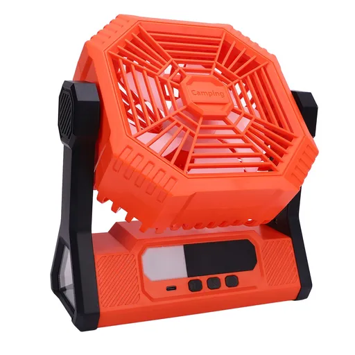 Portable Camping Fan 10000mAh Rechargeable Battery Powered Fan with Light for Picnic Barbecue Fishing Travel Home Tent Outdoor Indoor Use