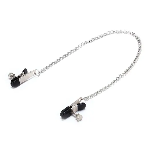 House Of Dasein Stainless Steel Metal Chain Nipple Clamps Bdsm Bondage Restraints Kink - Silver