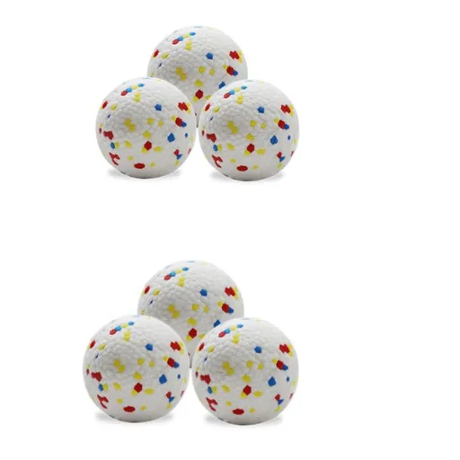 ETPU dog ball, dog outdoor toy, dog training ball, dog chew toy, medium sized dog toy, durable dog ball, fetch toy for dogs, interactive dog toy, high bounce ball, dog exercise toy, Aussie dog toy, tough dog ball - White - Size 6PCS