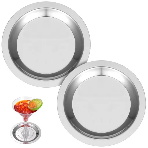 Wine Bottle Coaster 2pcs round Stainless Steel for Table Protection