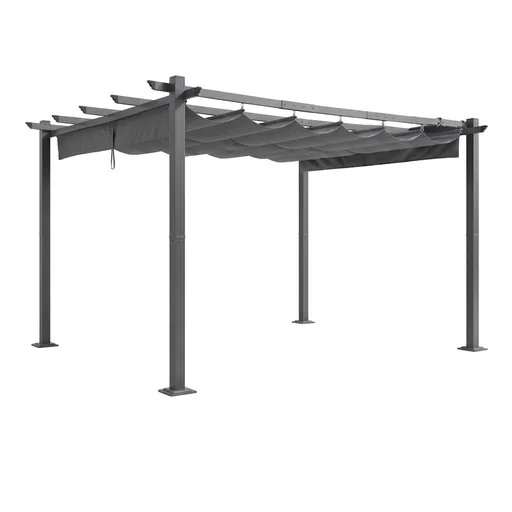Instahut Gazebo Outdoor Garden Pergola Aluminium Frame Adjustable Canopy 3x4m Grey