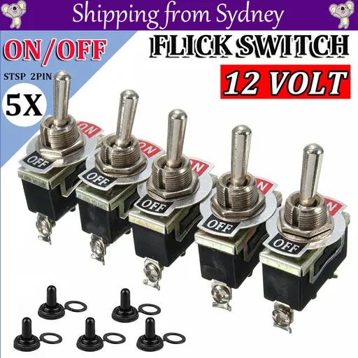 5x Toggle Switch 12V ON OFF Car Flick Dash Light Marine 12 Volt Switches Boat