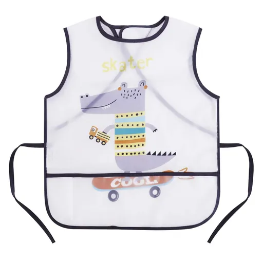 Baby Printed Bib Sleeveless Waterproof Feeding Bib Breathable Apron Bib Baby Painting Apron Bib for Infant 2 to 3 Years Old