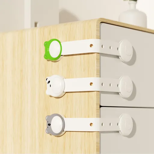 3 Pack Child Safty Lock Anti-Pinch Childproof Baby Solid 180 Degrees Soft Adjustable Proof Door Toilet Cabinet Drawer Cupboard
