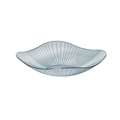 3 Pack Fruit Bowl Wave Edged Clear Plastic Serving Bowls Modern Clear Plastic Salad Bowls Fruit Holder Bowl