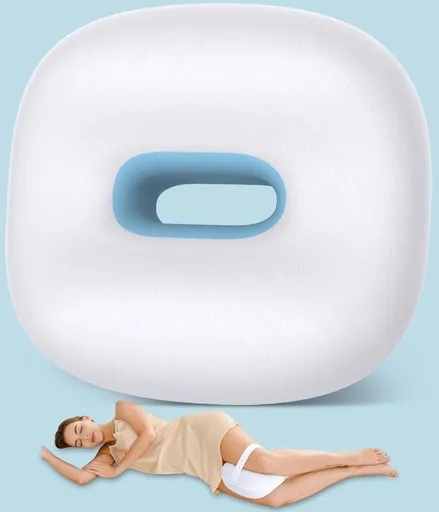 Side Sleeper Knee Pillow, Memory Foam Leg Pillow, Ergonomic Between Leg Pillow Eases Back Hip Pain, Spine Alignment Sciatica Relief, Knee Pillow with Ice Silk Cover and Elastic Strap - White - Size 10in*9in