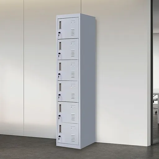 6-Door Locker for Office Gym Shed School Home Storage