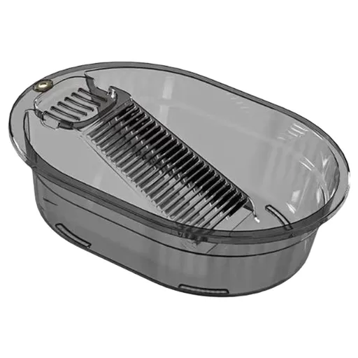 Plastic Laundry Basin with Built In Washboard and Drain Plug, Non Slip Hand Washing Tub for Camping, 48.5 x 36.5 x 13 cm, Grey