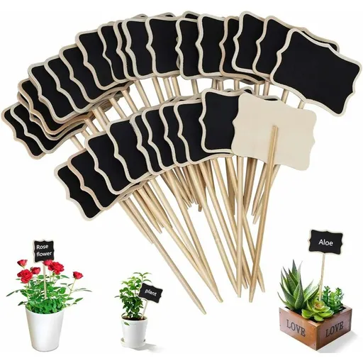 Garden Label 30 Pieces T-Type Waterproof Wooden Plant Labels Slate Plant Tags For Garden Seeds Trees Herbs Flowers