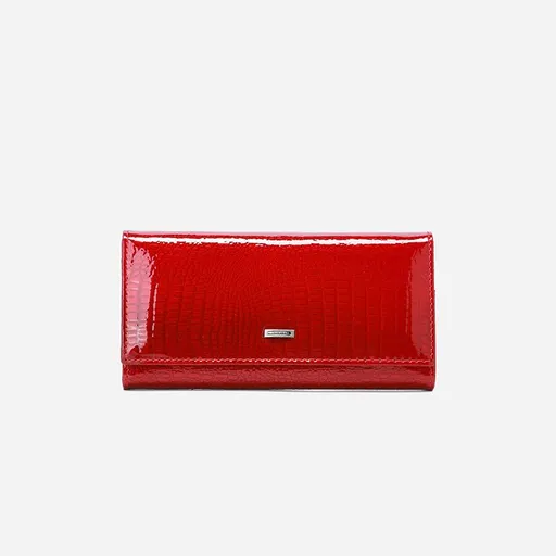 Women's Crocodile Texture Long Wallet, Large Capacity Foldable Clutch Purse for Cards Cash Coins Daily Use-red