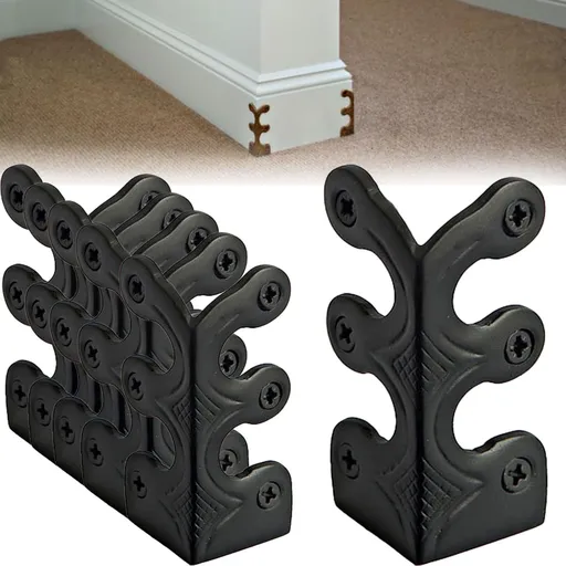 Baseboard, Vuyungers Corner Protectors, Vintage Decorative Metal Corner Protectors For Furniture Wall, Floor Stair Corner Dust Guards, Retro Right Angle Bracket Box Edge, Dust Corners For Stairs A