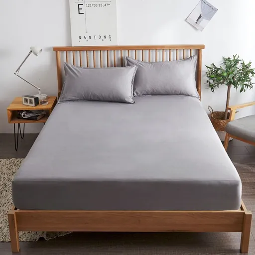 Pure Cotton Mattress Cover Non Slip Bed Sheet Light gray 90*200cm thin mattress