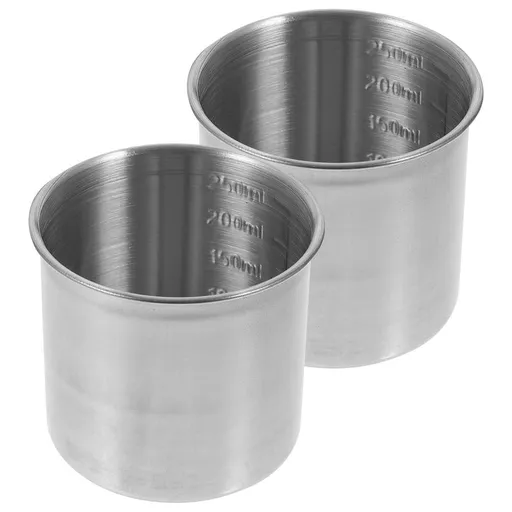 2-Piece Metal Measuring Cups Set with Precise Scale for Baking, Cooking, and Kitchen Use