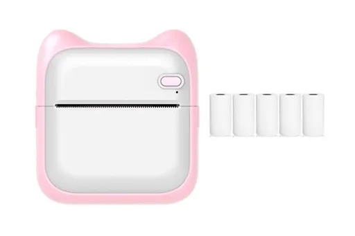 Mini Pocket Wireless Small Thermal Pocket Sticker Printer Bluetooth Inkless Printer Portable Mobile Phone Picture Receipt Printer -Pink