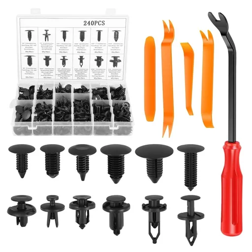 Bumper Retainer Clips Car Retainer Fastener Kit Auto Plastic Rivets Bumper Fender Door Panel Clips with Removal Tools Universal Automotive Push Pin Assortment Set