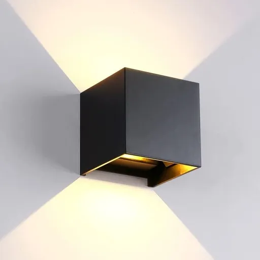LED Wall Light, Surface Mounted Waterproof Wall Light Indoor Wall Lights Living Room Outdoor Porch, 6W Color, Black