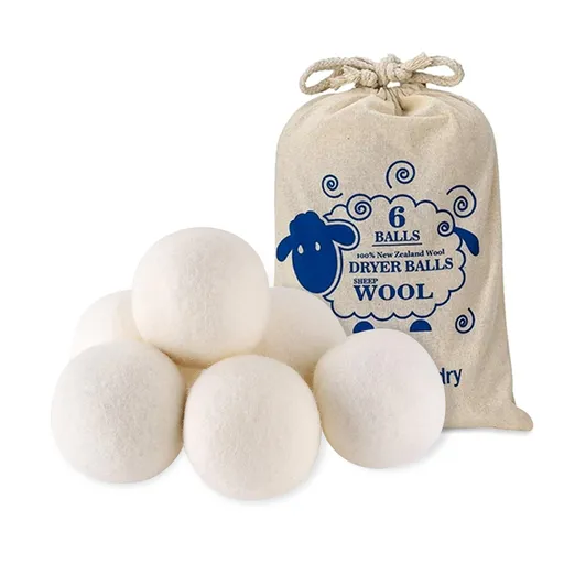 Wool Dryer Balls, Chemical-Free Fabric Softener Laundry Balls, Reusable Natural Fabrics, Reduces Wrinkles and Drying tim Pack of 6