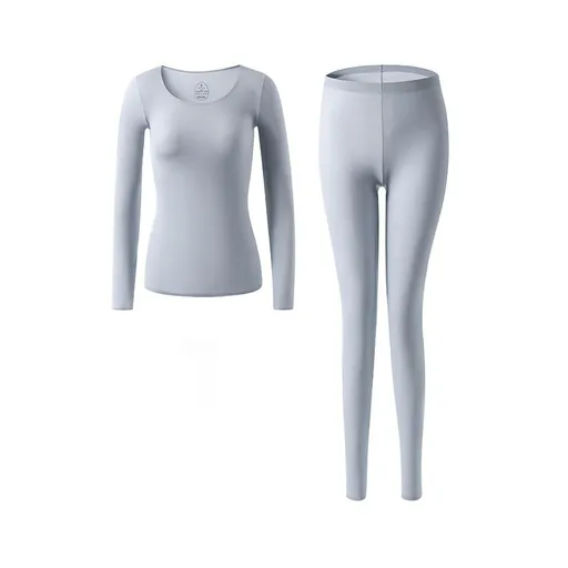 House Of Dasein 37 Degrees Constant Temperature Selfheating Thermal Underwear Winter Ultrathin - Light Gray Set