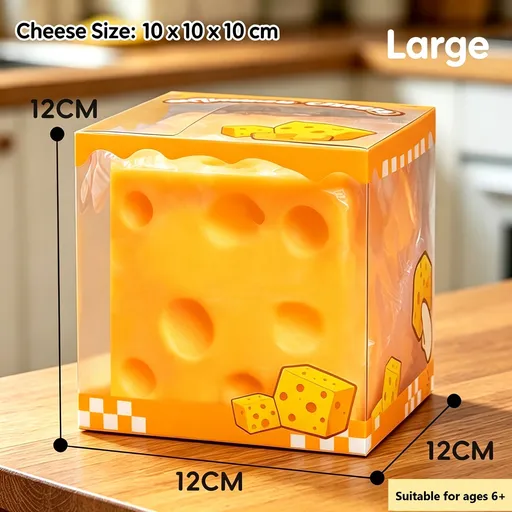 Large Slow‑Rebound Squeeze Fidget Toy, Dough Squish Stress Reliever, 10cm Orange Cheese Decompression Toy