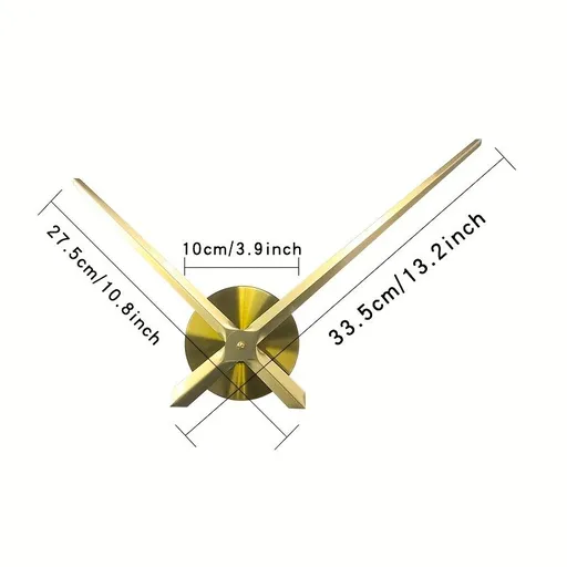 1pc Silent Metal Wall Clock Movement Kit, Clock Dial and Pointer Set, Universal Quartz Mechanism for Home Office Decor, Golden