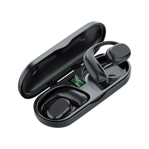 Bluetooth Earphones Wireless In-Ear Sports Stereo TWS Headphones Earhooks Ear-hanging Painless Wearing With Package -Black