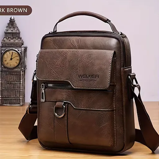 Men's vintage crossbody bag (dark brown) : High-quality with multiple compartments, practical and versatile. It is the top choice for Father's Day, Valentine's Day and Christmas gifts