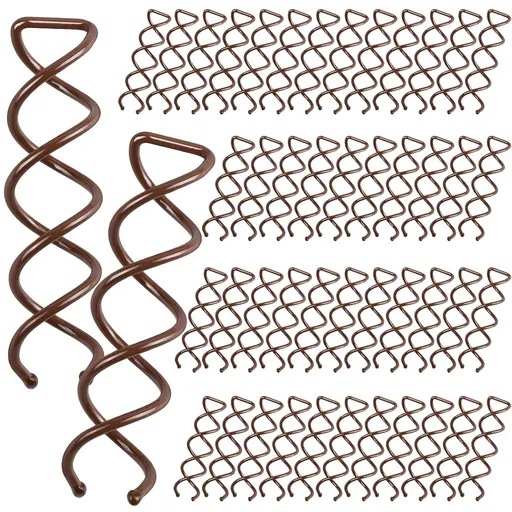 50PC Spiral Hair Pins Set, Spin Pins Spiral Bobby Pins or Girls, Women and Kids, Non-Scratch Round Clip & Bun Twist, Stylish Bun Bobby Pins, Premium Spin Pins or Hair, Brown