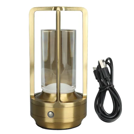 Cordless Table Lamp 3 Colors Stepless Dimming LED Table Lamp Rechargeable Touch Lamp Bedside Nightstand Lamp Gold