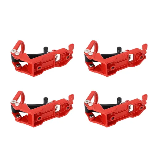 4 Sets Roof Rack Shovel Mount Heavy Duty Multipurpose Metal Rubber Clamp Mounting Bracket for Roof Rack Boats Tool Red