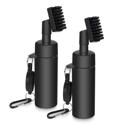 Golf Club Cleaner Brush, Golf Water Brush with Spray Bottle Holdsof Water, Golf Club Cleaning Kit - Essential Golf Accessories for Men, 2pcs black