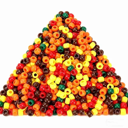 1200Pcs Fall Pony Beads 7mm Plastic Beads Craft Beads DIY Red Brown Yellow Orange Pony Beads for Thanksgiving Fall Autumn Them Party Bracelet Necklace Earring Jewelry Making
