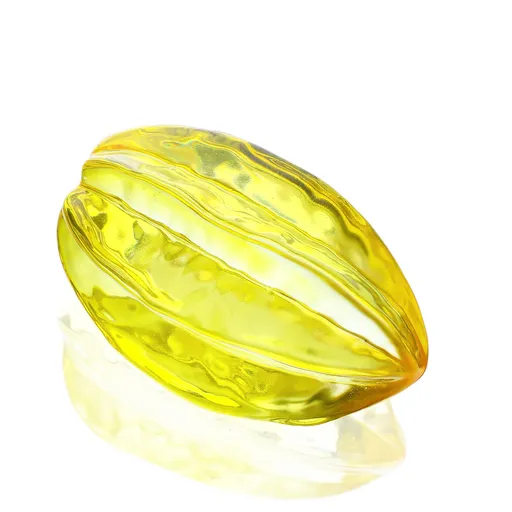 Handmade Blown Glass Star Fruit Collectibles Figurines Crystal Carambola Ornaments for Home Office Table Decoration for Mum Yellow