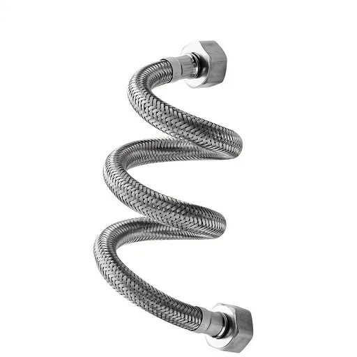 [Flexible Braided Hose] Flexible Zinc Alloy Braided Hose - 30cm/40cm/50cm/60cm with Brass Fittings, Safe for Outdoor Gardening, Car Washing & Pet Areas 60cm/23.62in